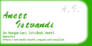 anett istvandi business card